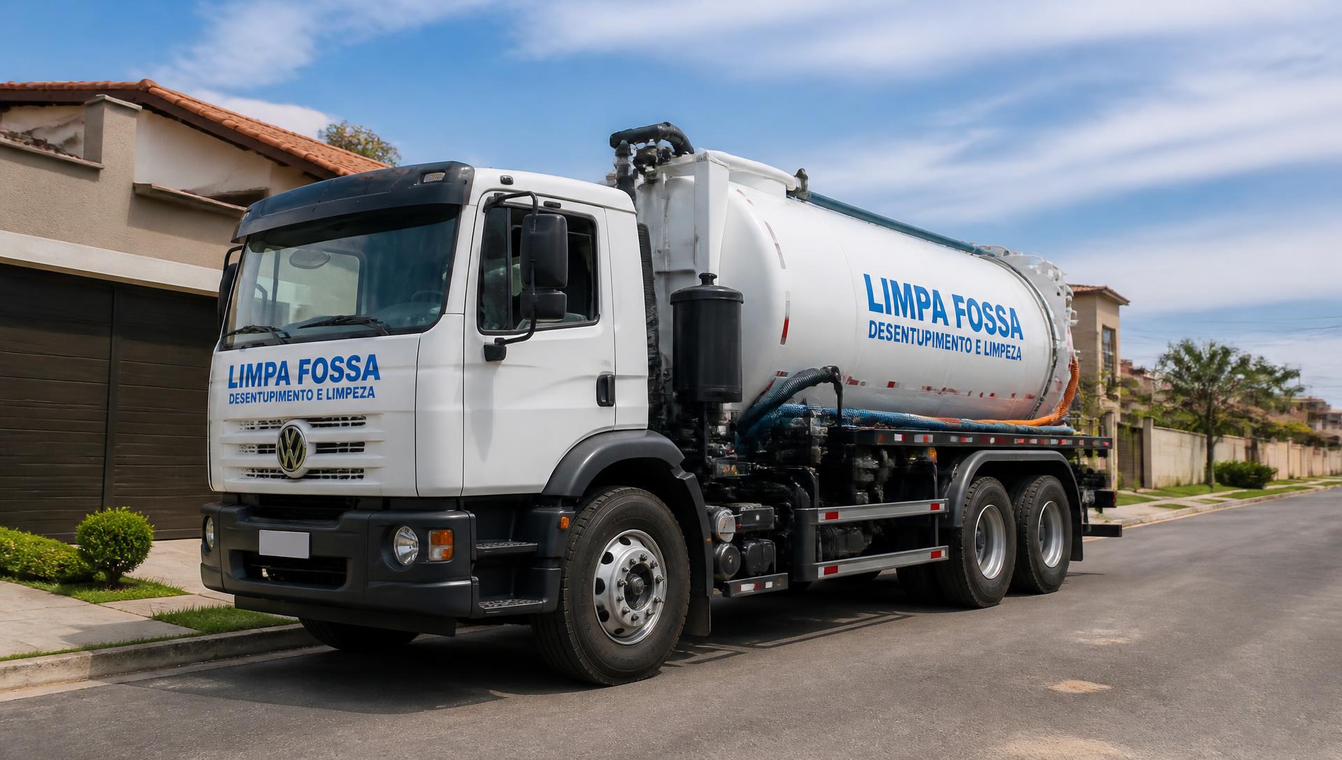 Caminhão de limpeza de fossa da Hidromil Desentupidora